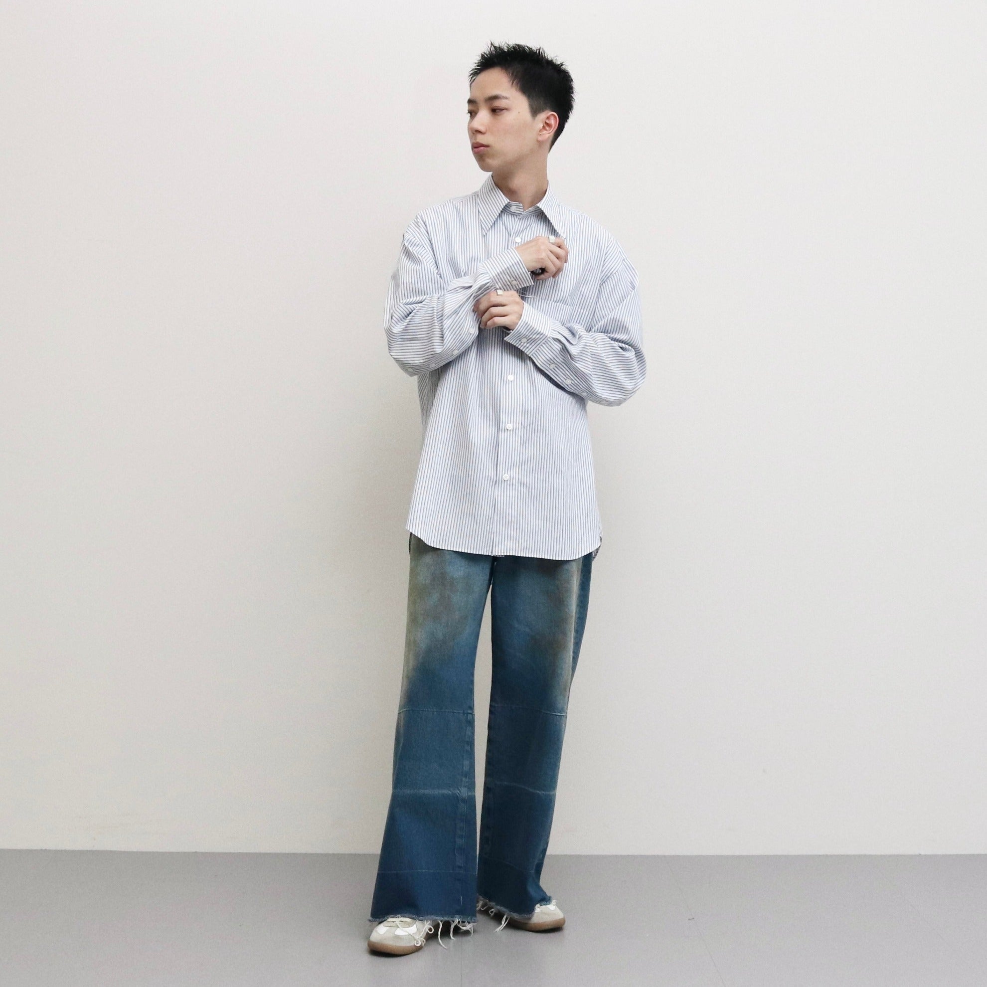 STRIPE OPEN SH #WHITE [LB231-SH08]