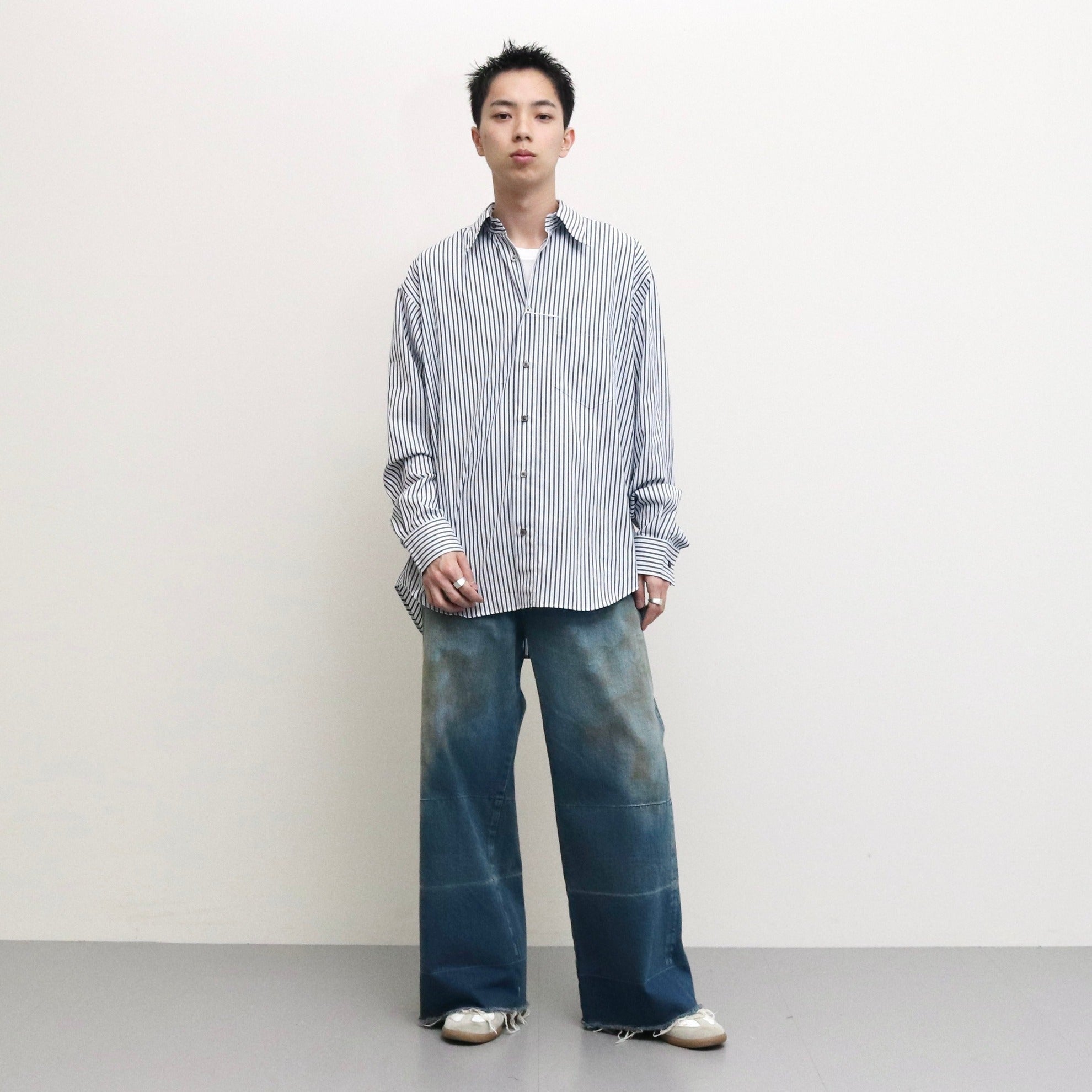 STRIPE OPEN SH #NAVY [LB231-SH08]