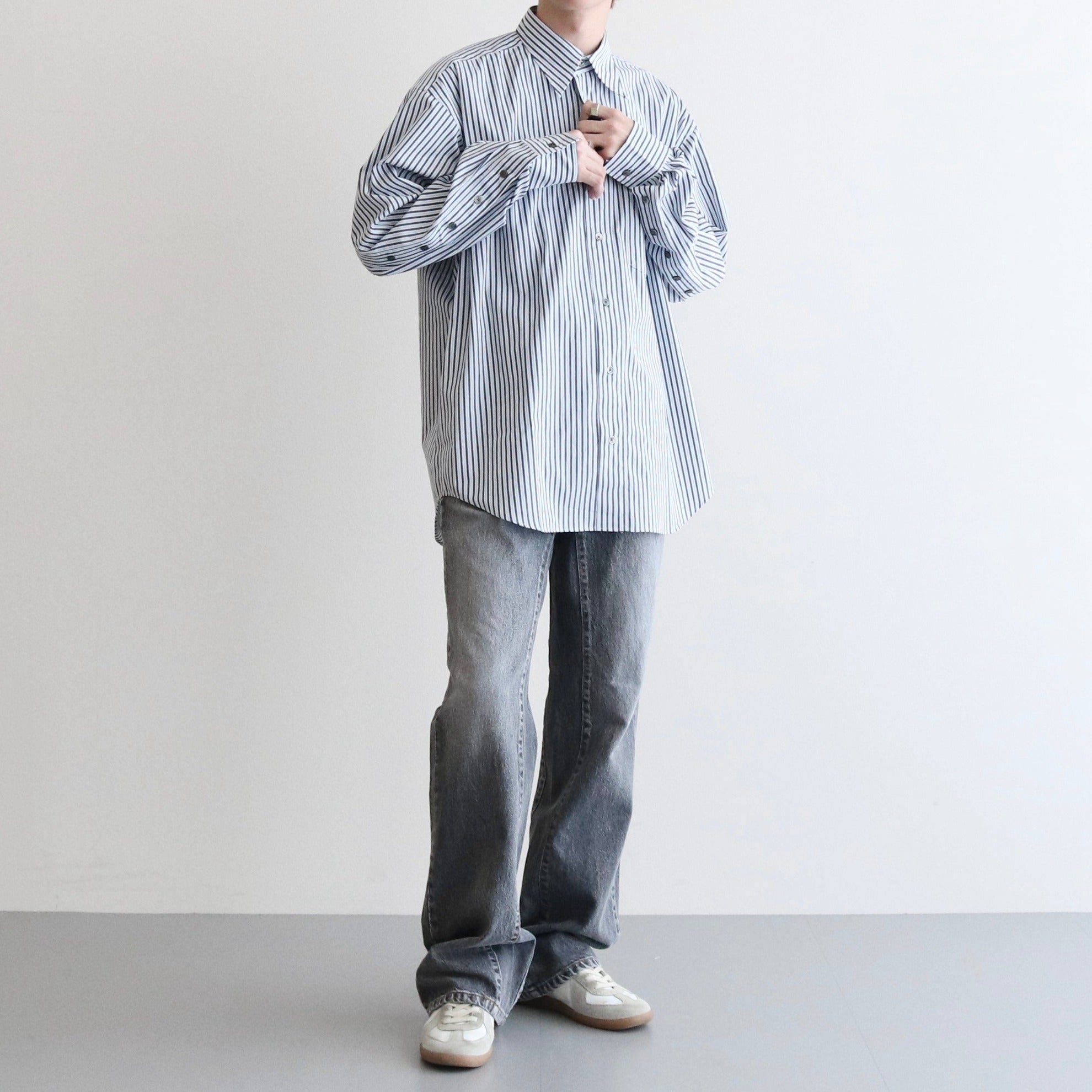 STRIPE OPEN SH #NAVY [LB231-SH08]