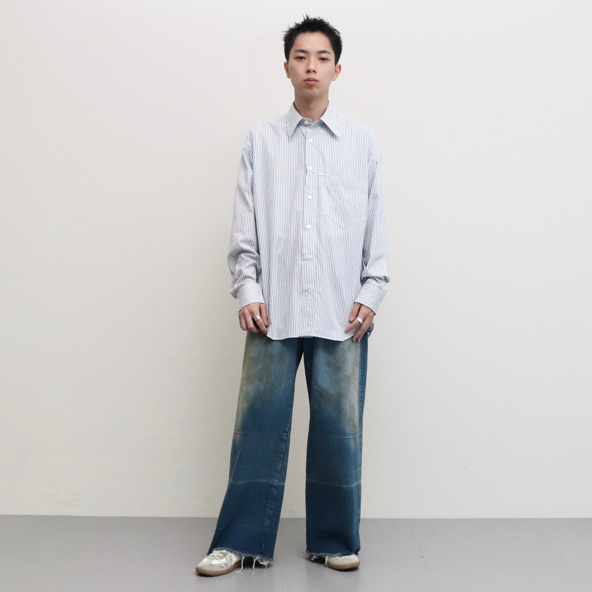 STRIPE OPEN SH #WHITE [LB231-SH08]