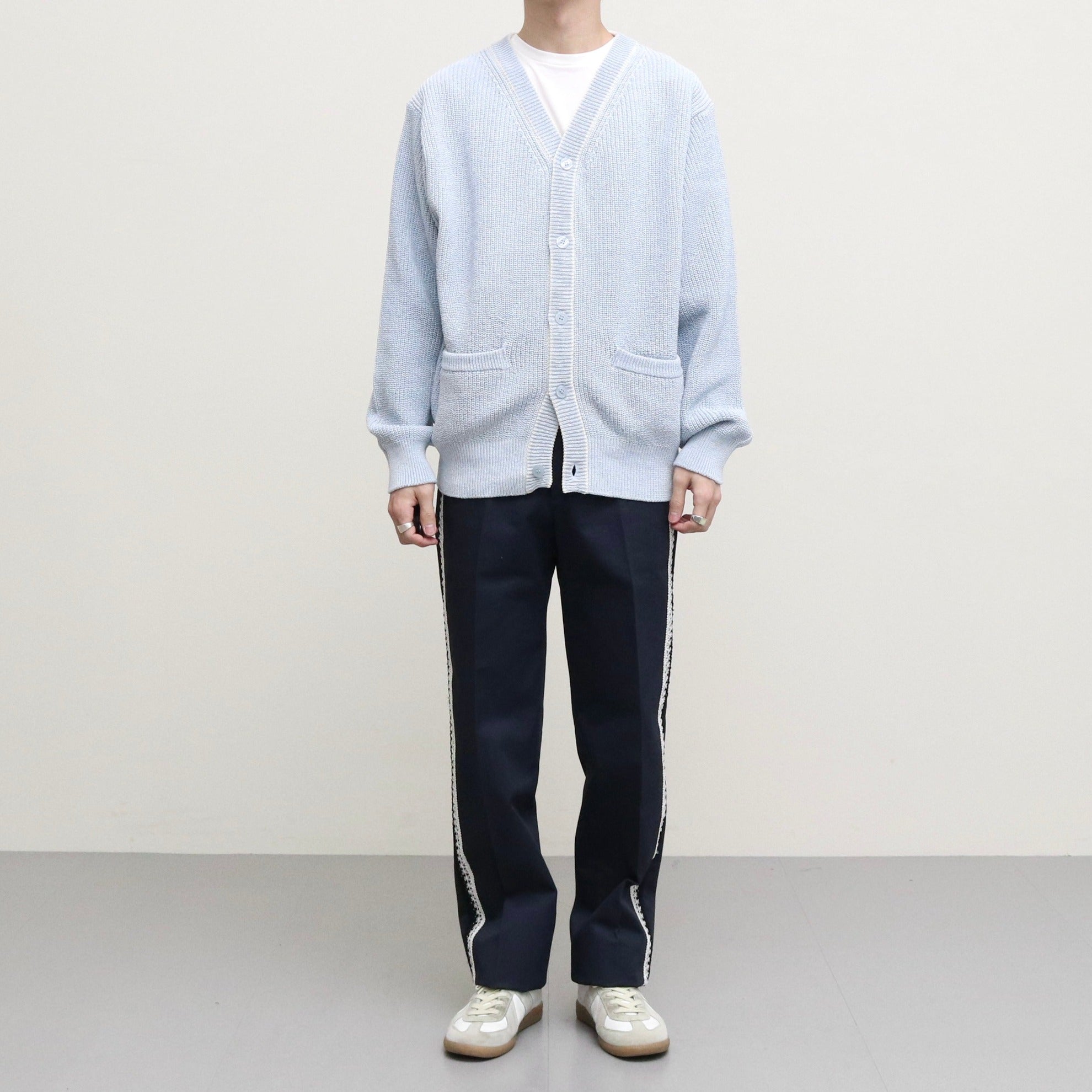 RIB CARDIGAN #SAX [AL23S-KN02]