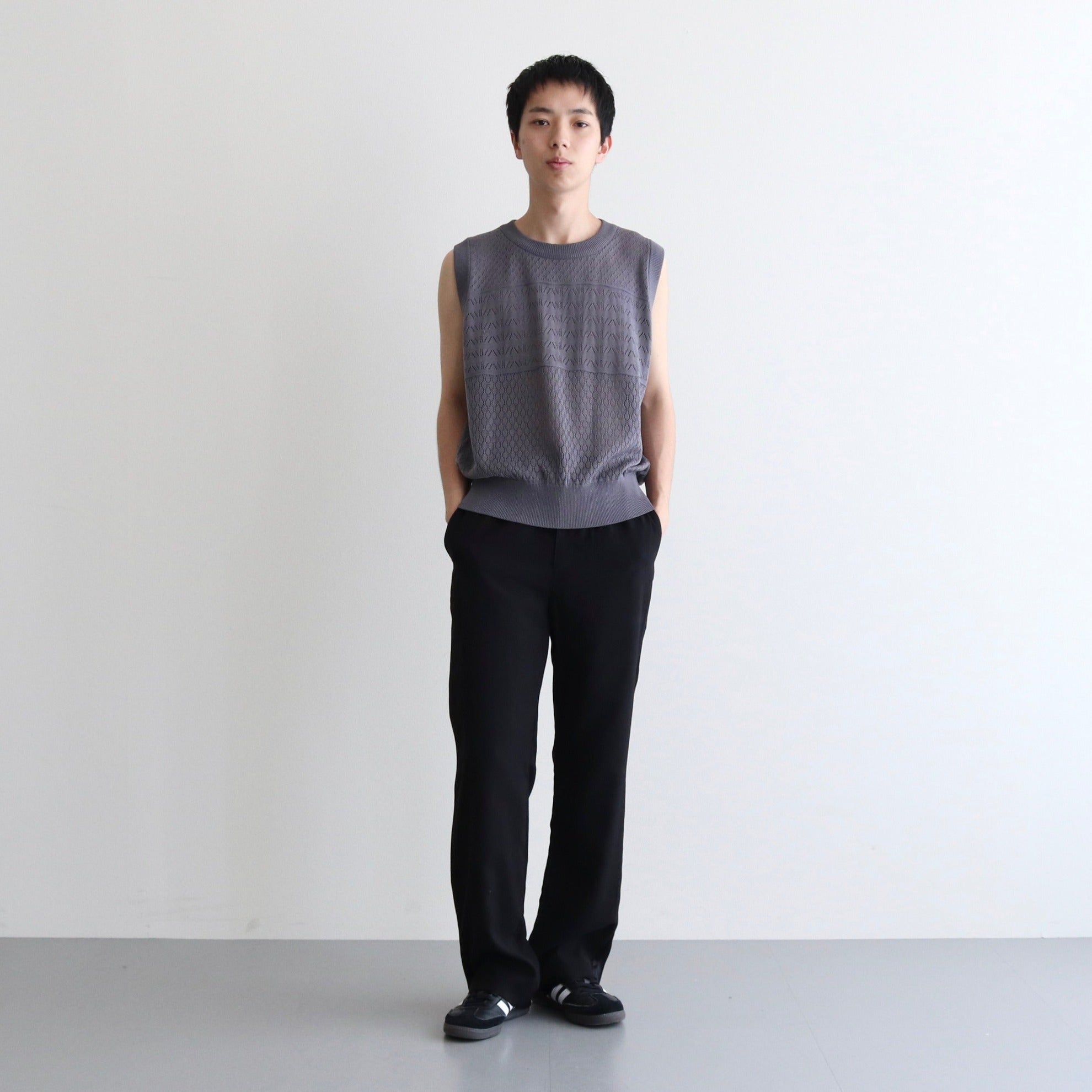 OPENWORK KNIT VEST #GRAY [AL23S-KN03]