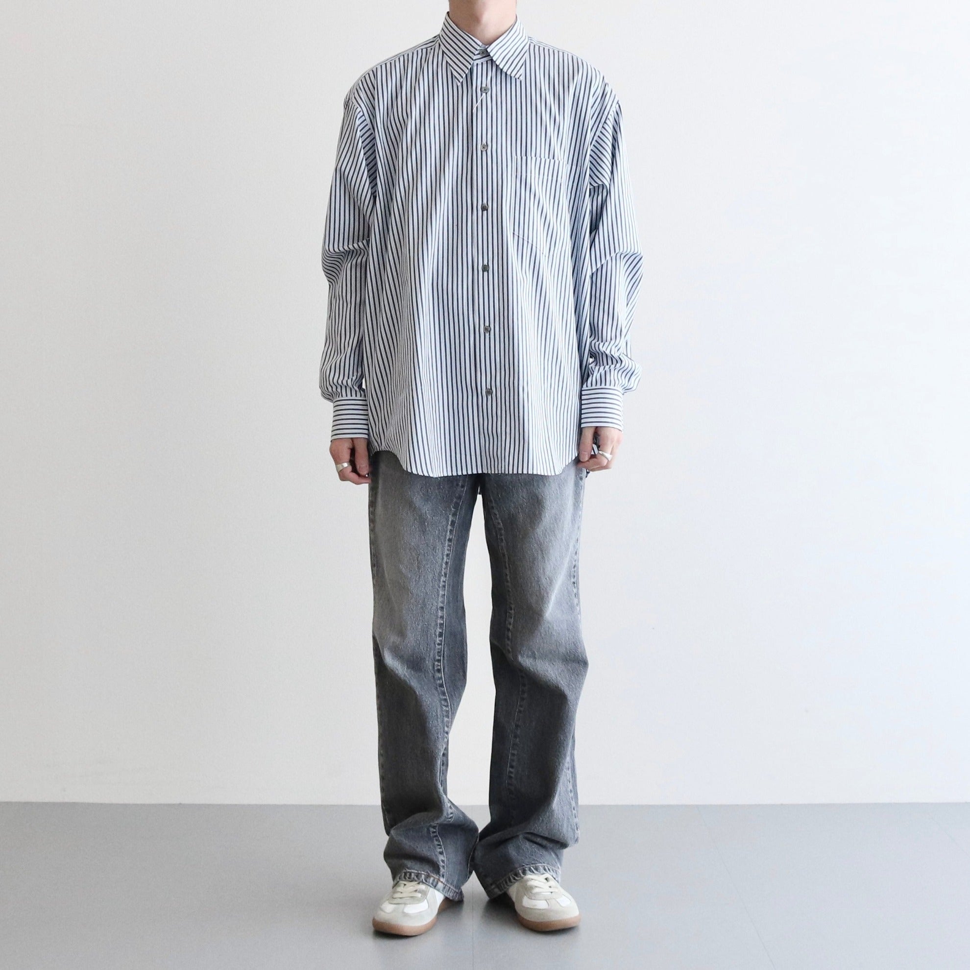 STRIPE OPEN SH #NAVY [LB231-SH08]