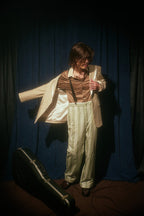 HIGH COLLAR SHIRT #CAMEL×OFF WHITE [TI035015]