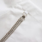 NECKLESS ATTACHED OPEN COLLAR SHIRTS #WHITE [231-01-0103]