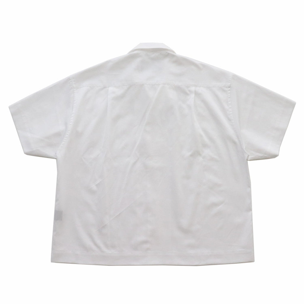 NECKLESS ATTACHED OPEN COLLAR SHIRTS #WHITE [231-01-0103]