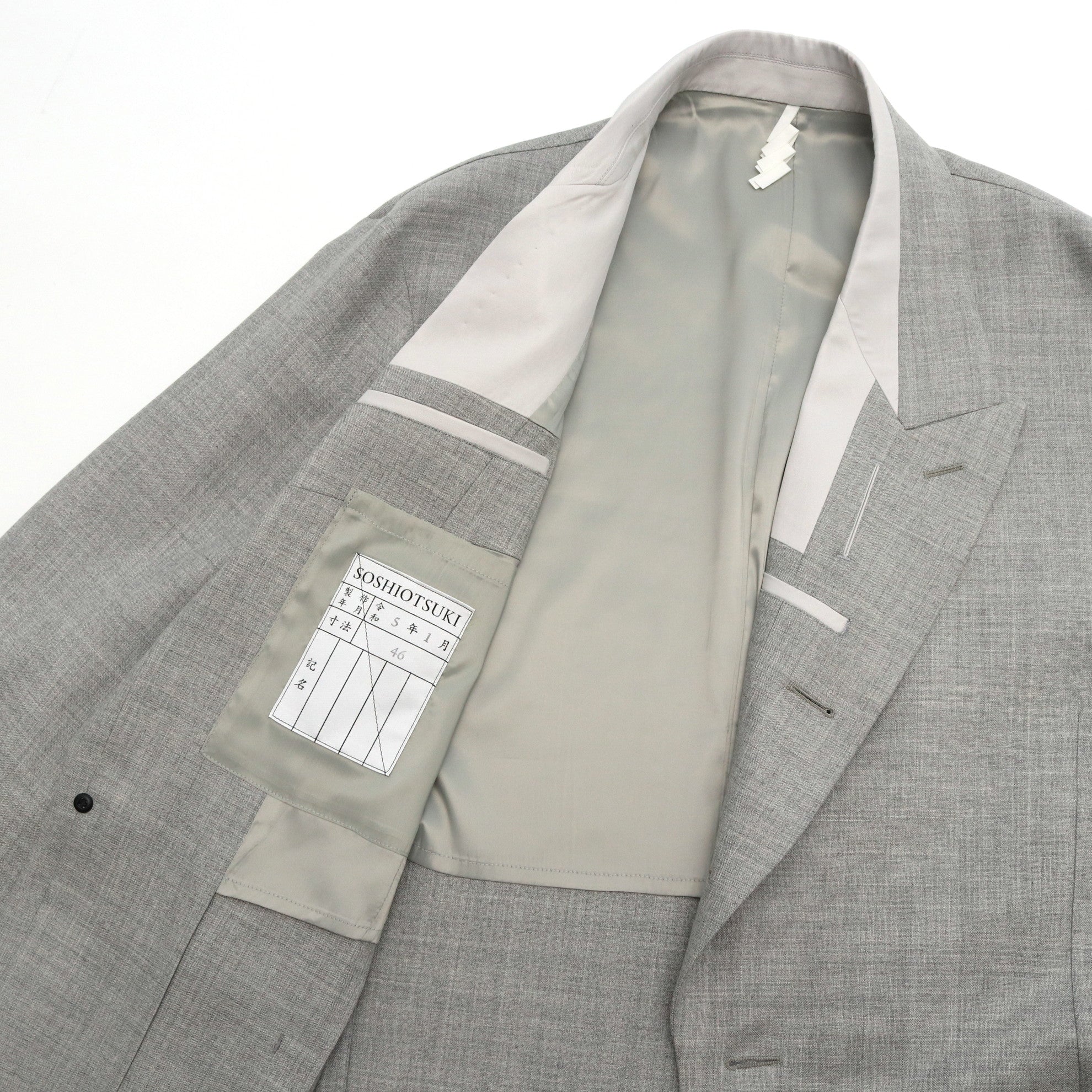 INSIDE LAPEL JACKET #LIGHT GRAY [S23SS08JKT-W] - SOSHIOTSUKI