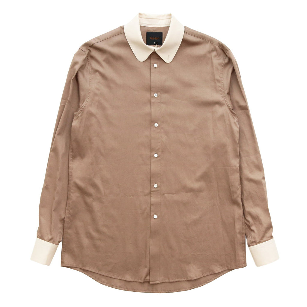 HIGH COLLAR SHIRT #CAMEL×OFF WHITE [TI035015]