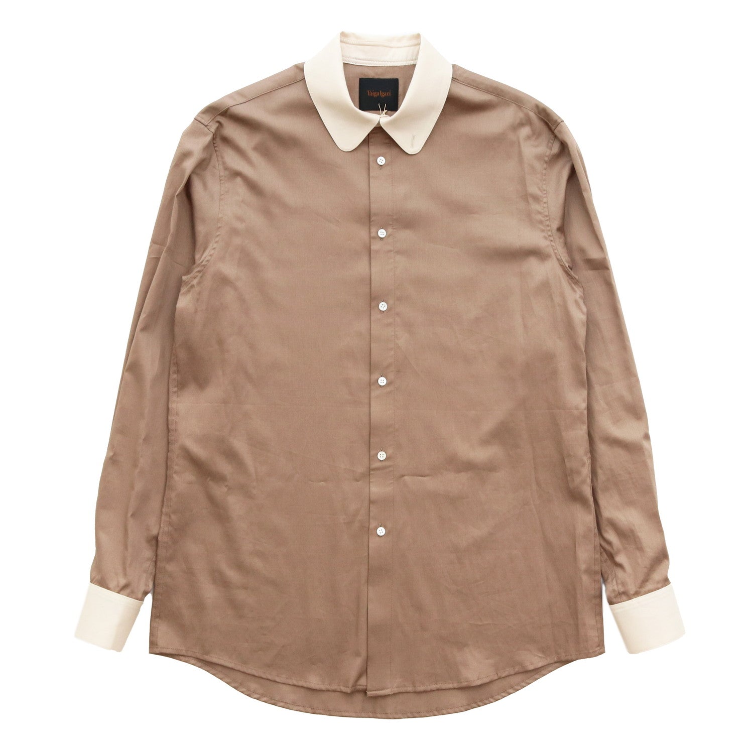 HIGH COLLAR SHIRT #CAMEL×OFF WHITE [TI035015]