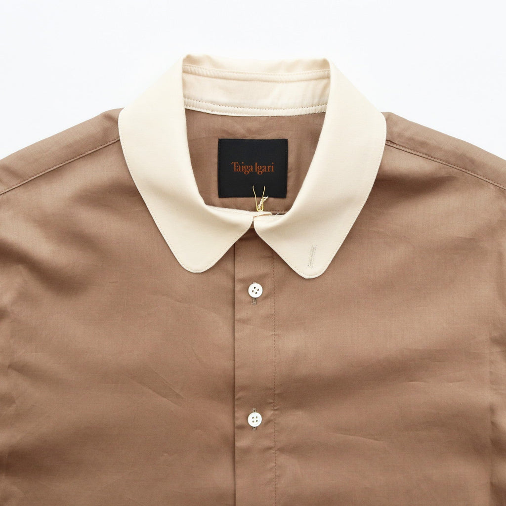 HIGH COLLAR SHIRT #CAMEL×OFF WHITE [TI035015]