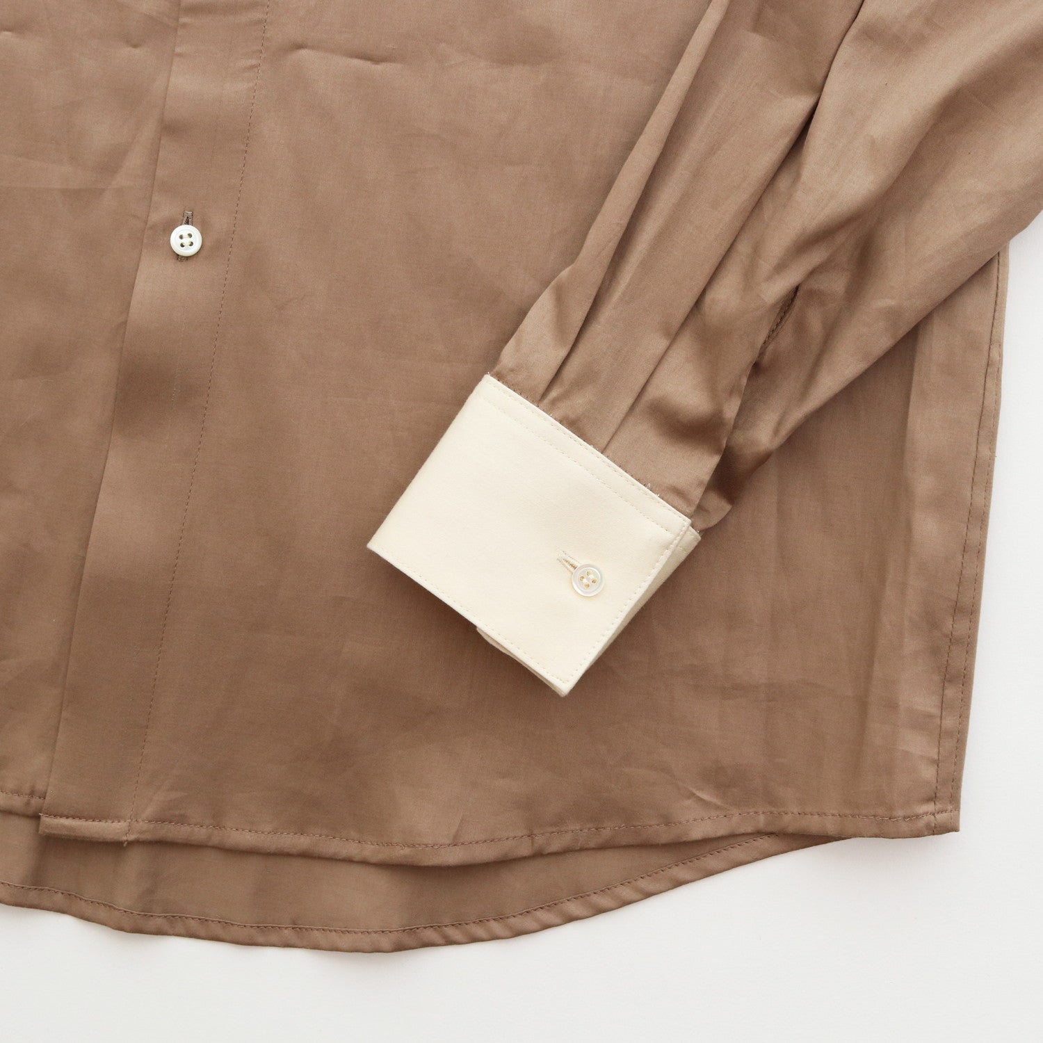 HIGH COLLAR SHIRT #CAMEL×OFF WHITE [TI035015]