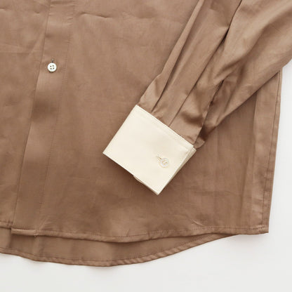 HIGH COLLAR SHIRT #CAMEL×OFF WHITE [TI035015]