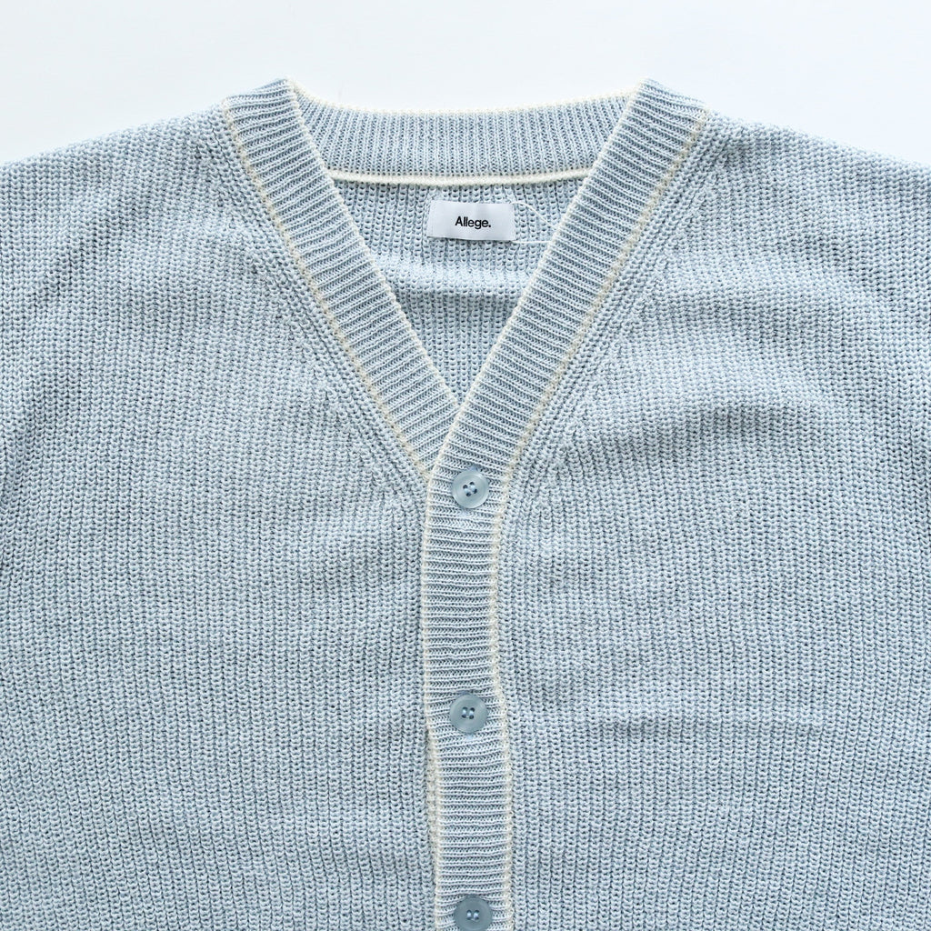 RIB CARDIGAN #SAX [AL23S-KN02]