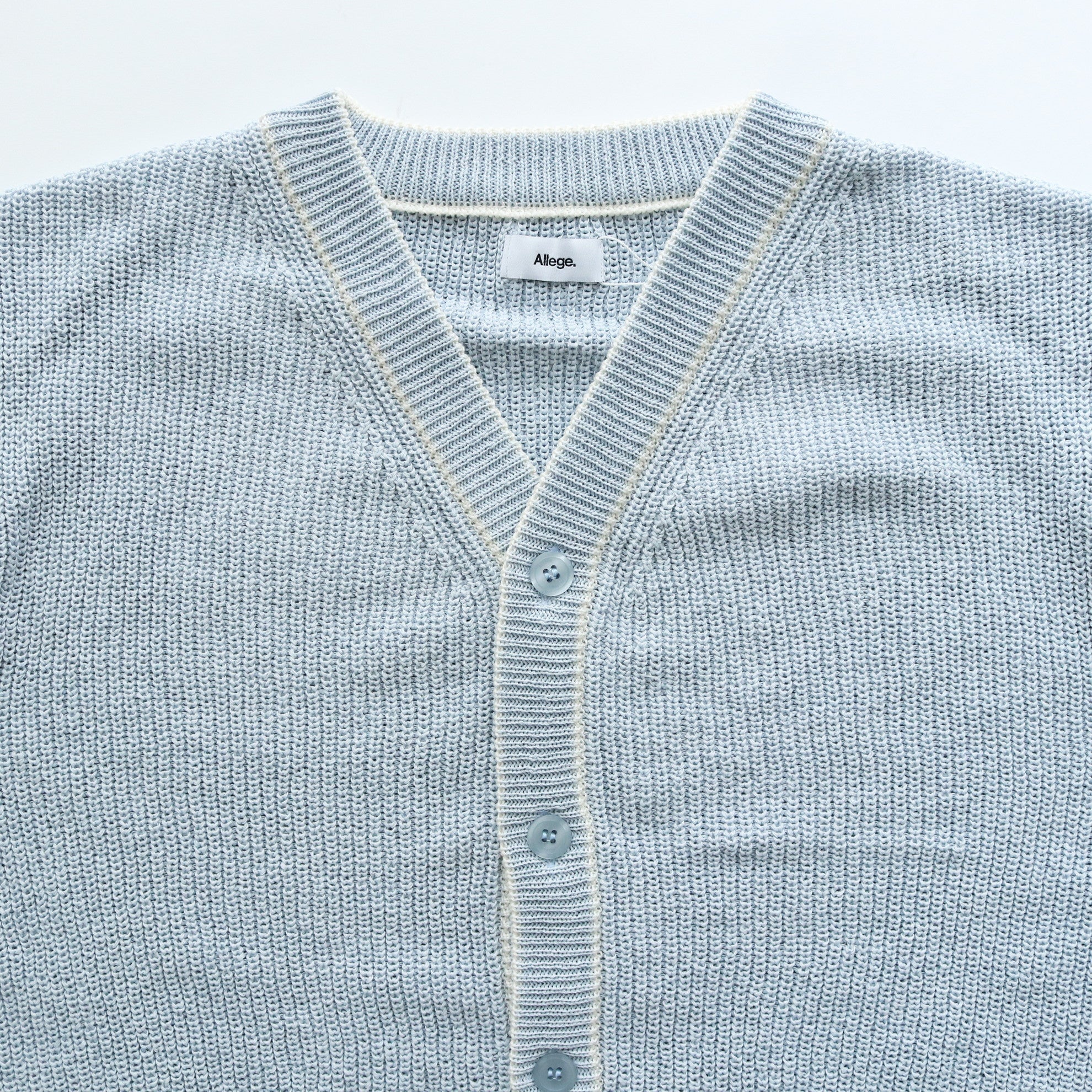 RIB CARDIGAN #SAX [AL23S-KN02]