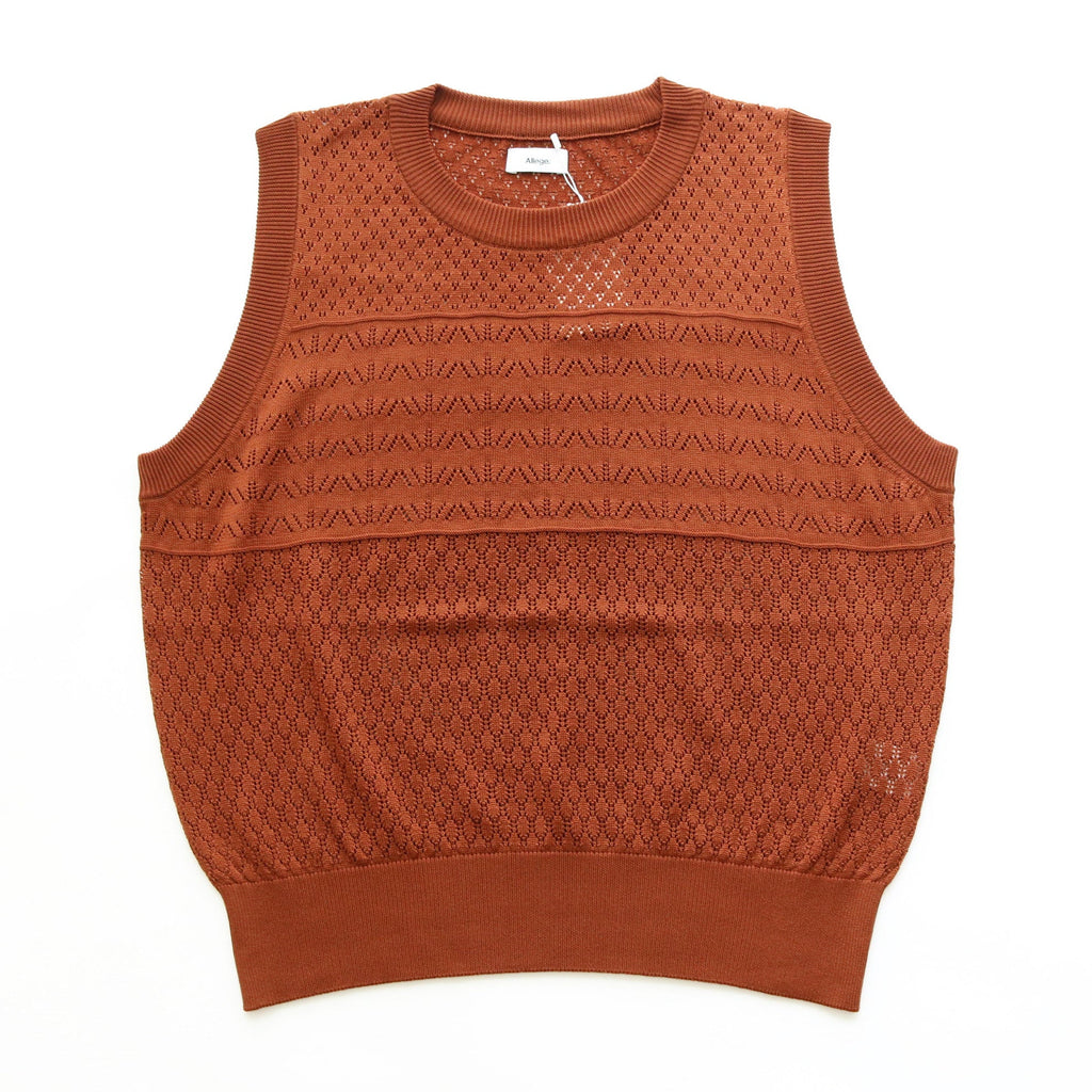 OPENWORK KNIT VEST #BROWN [AL23S-KN03]