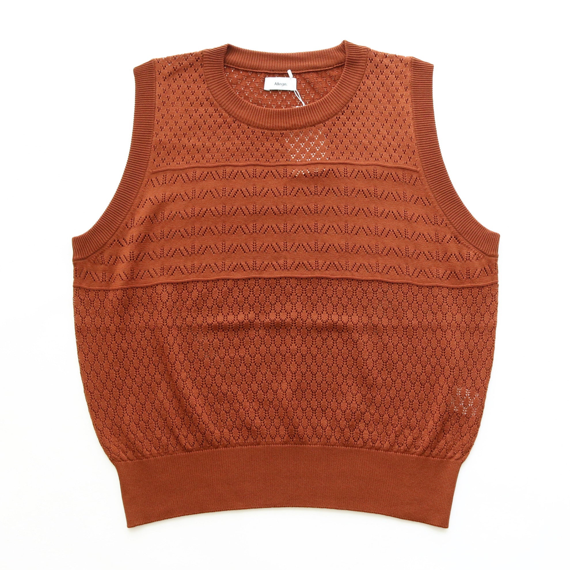 OPENWORK KNIT VEST #BROWN [AL23S-KN03]