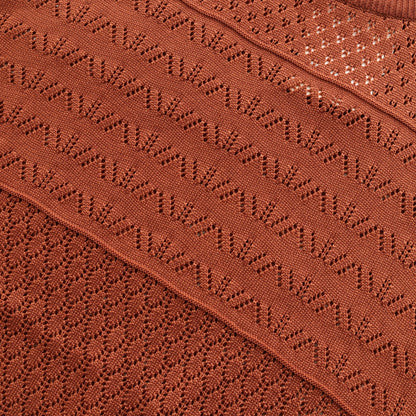 OPENWORK KNIT VEST #BROWN [AL23S-KN03]