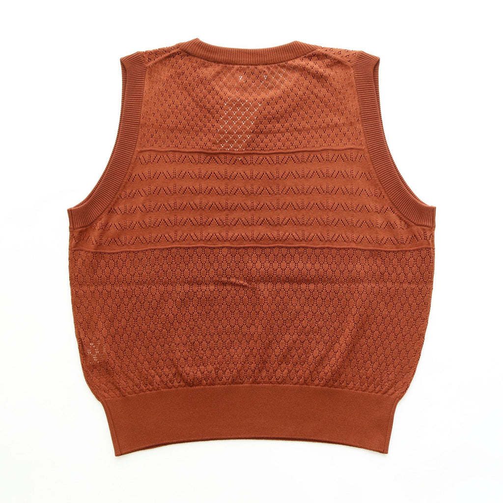 OPENWORK KNIT VEST #BROWN [AL23S-KN03]