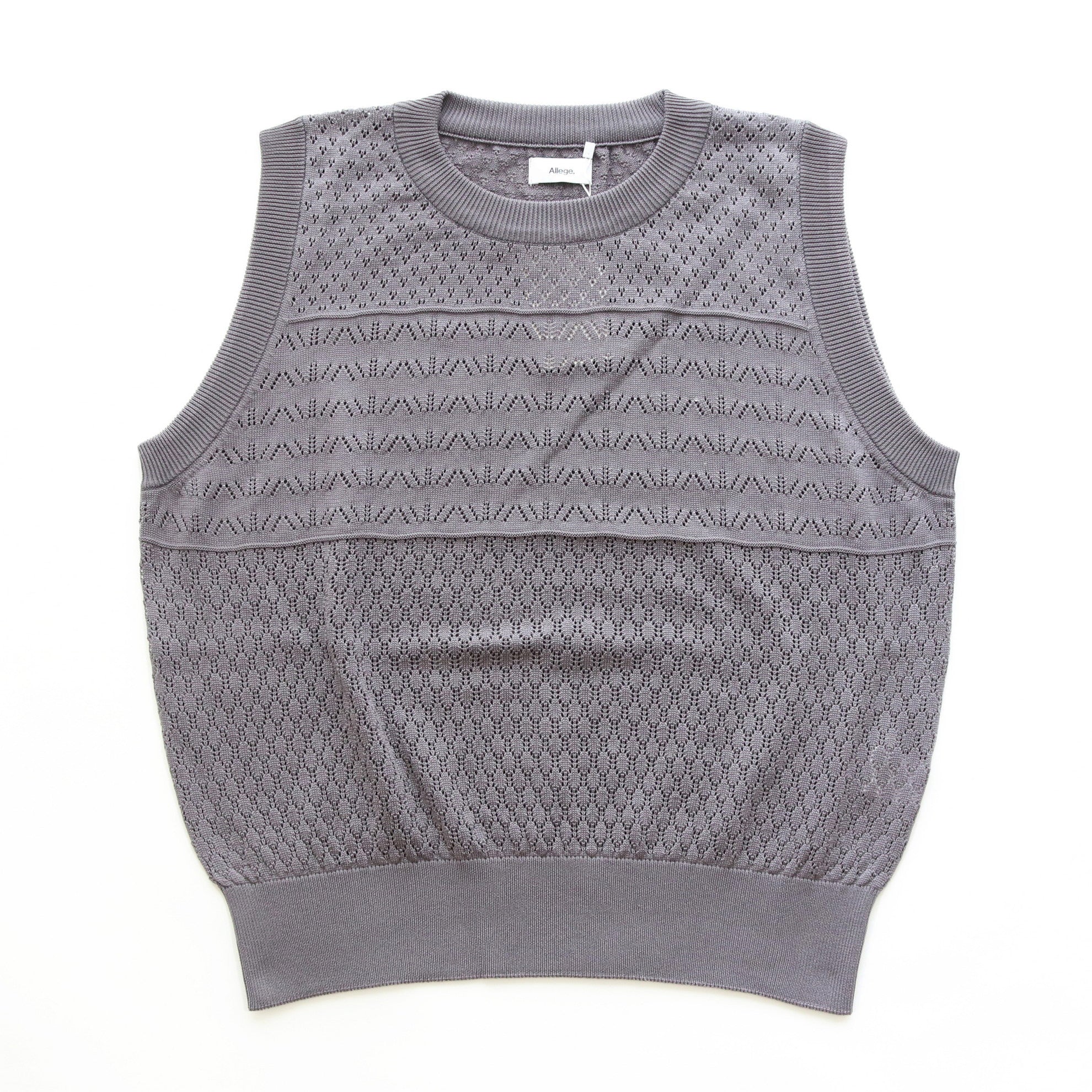 OPENWORK KNIT VEST #GRAY [AL23S-KN03]