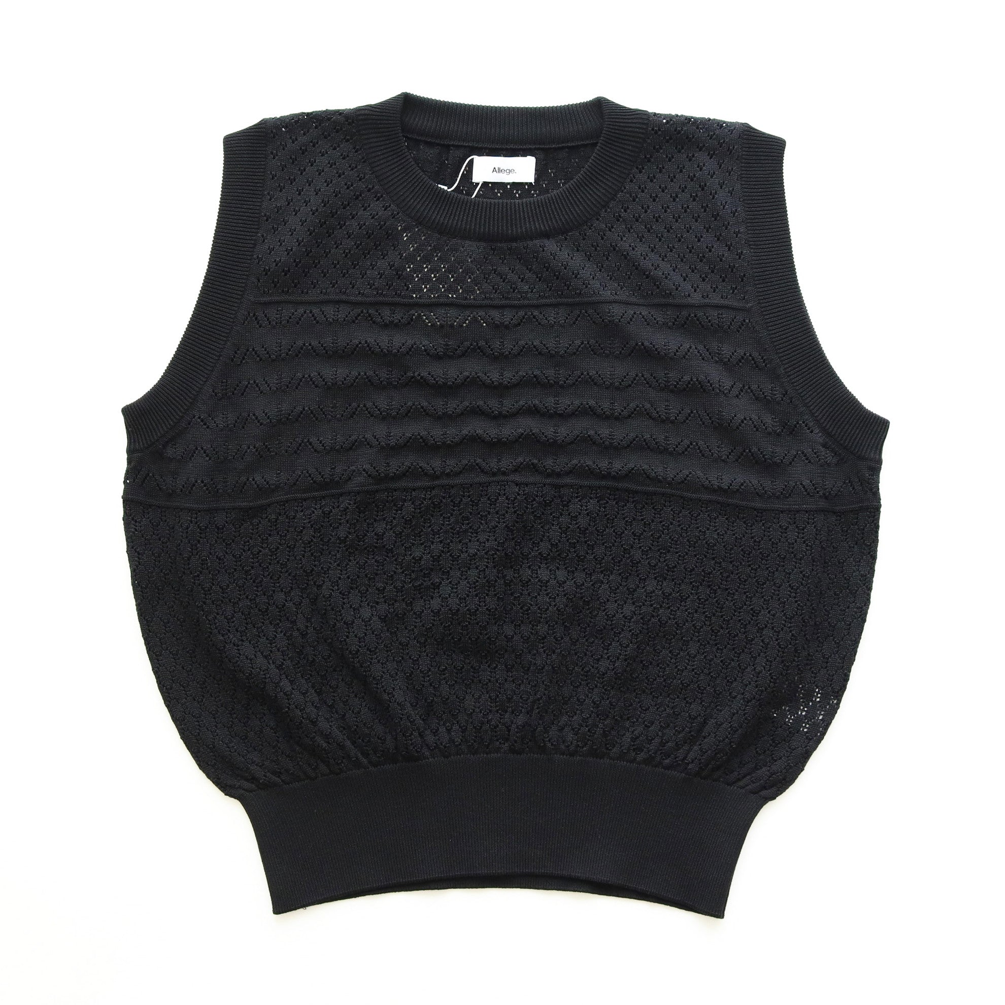 OPENWORK KNIT VEST #BLACK [AL23S-KN03]