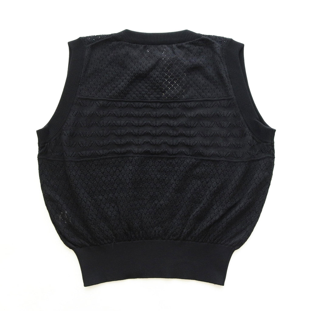 OPENWORK KNIT VEST #BLACK [AL23S-KN03]