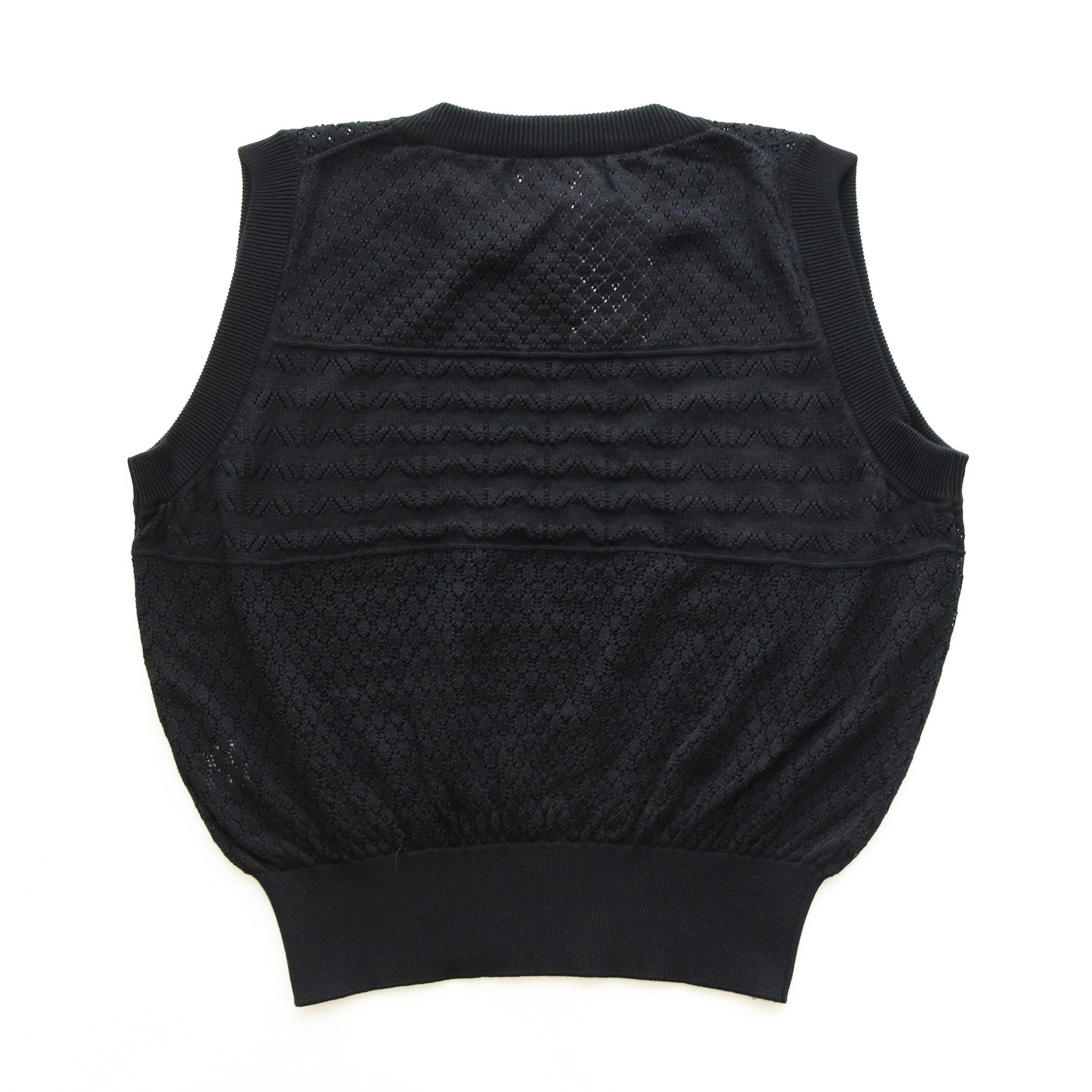 OPENWORK KNIT VEST #BLACK [AL23S-KN03]