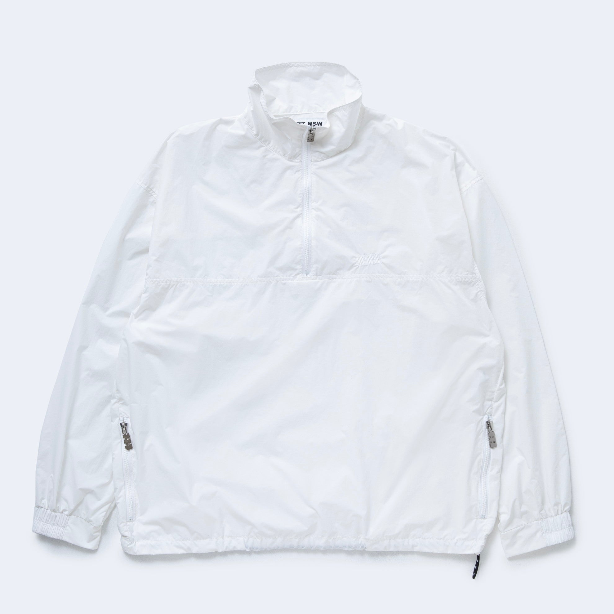 NYLON PULL OVER ZIP UP SHIRT #WHITE [TTT-2023AW-SH01]
