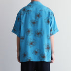 HAWAIIAN H/S SHIRT #SKY/BROWN [TI4009]